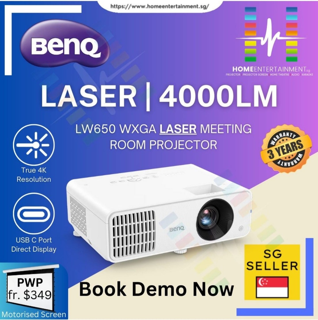 BenQ LW650 [Best Value Laser Projector @ 4000 ANSI Lumens] WXGA Laser Meeting Room Projector