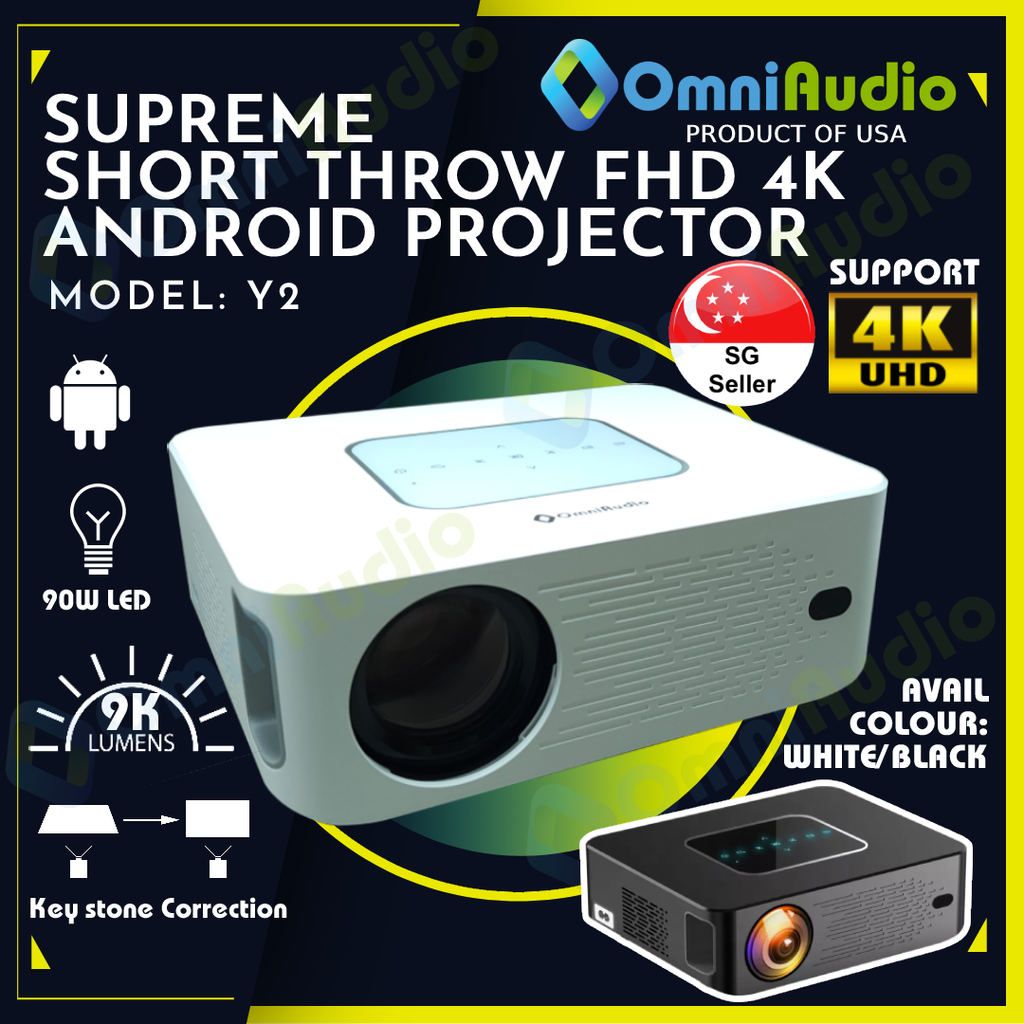 OmniAudio Y2 Full HD 4K Projector (8,000 Lumens)