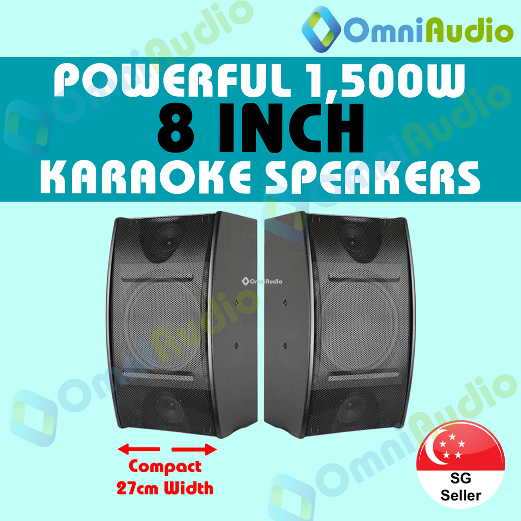 OmniAudio 8" 2-Way Karaoke Speaker (1 Pair)