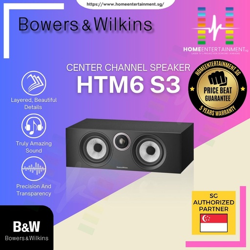 B&W Bowers & Wilkins HTM6 S3 Center Channel Speaker