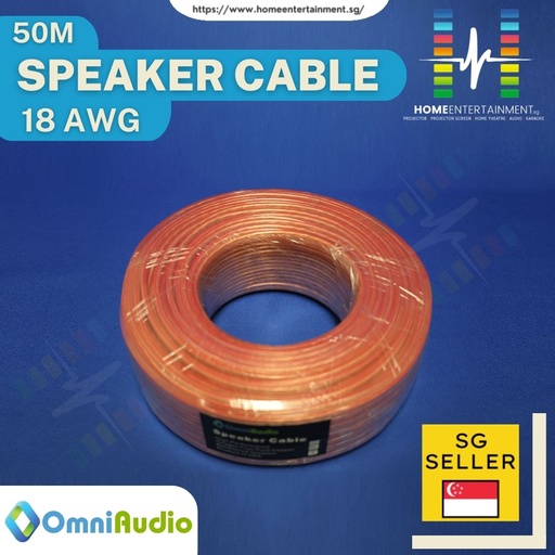 OmniAudio 18AWG Speaker Wire (50m Per Roll)