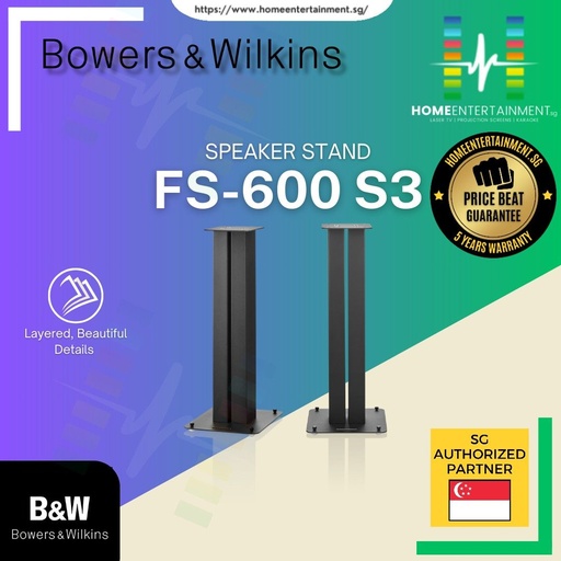 B&W Bowers & Wilkins FS-600 S3 Speaker Stand - 1 Pair